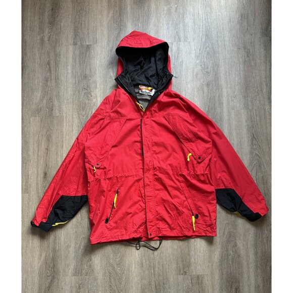 Vintage 90s Marlboro Adventure Cigarette Zip Up Jacket XL Red Black Promo - Picture 1 of 16